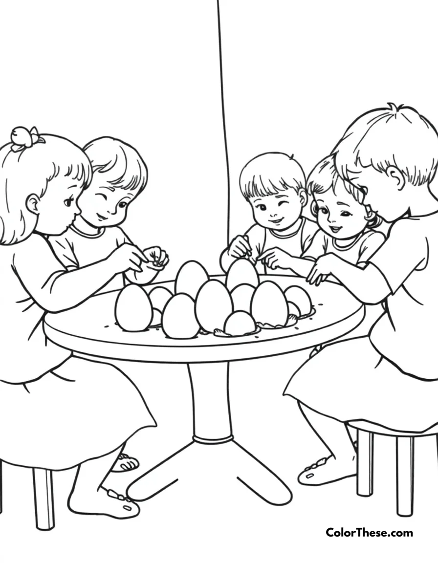 Easter Egg Decorating coloring page