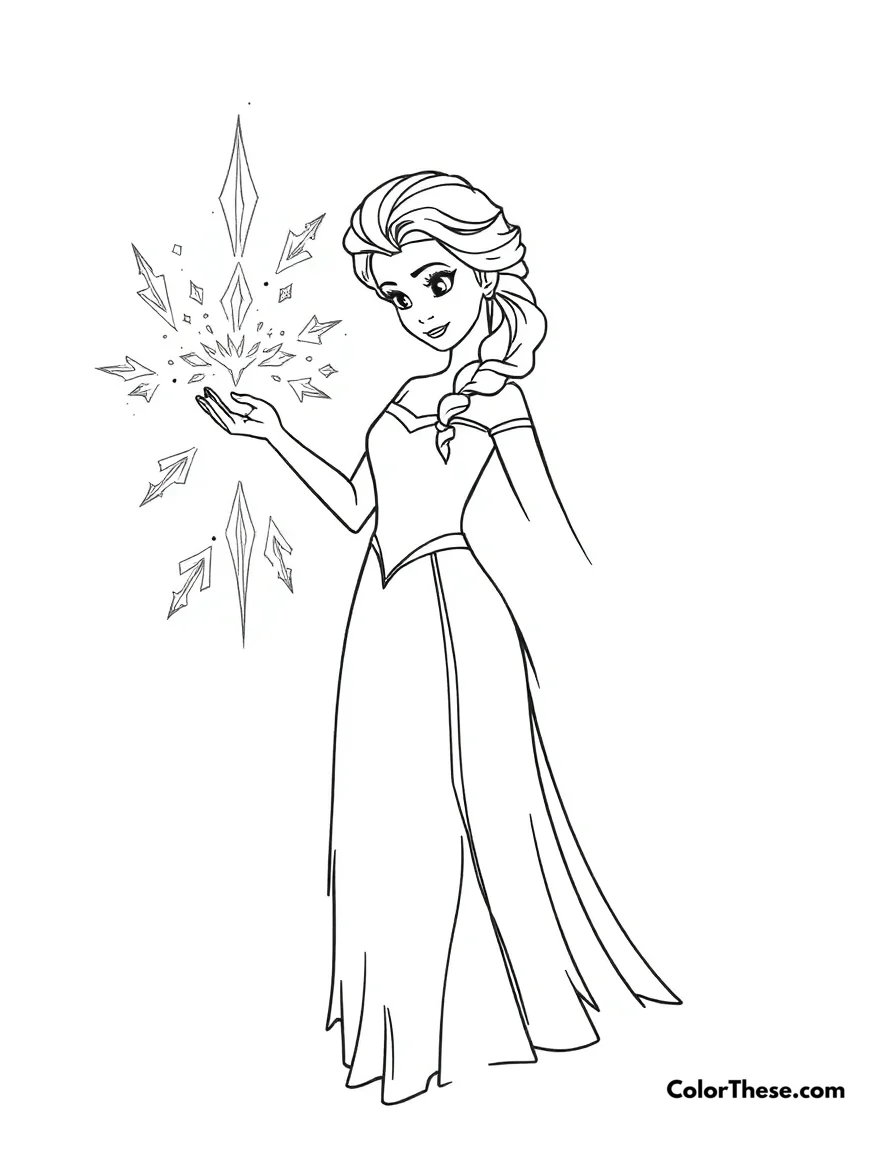 Elsa's Ice Magic coloring page