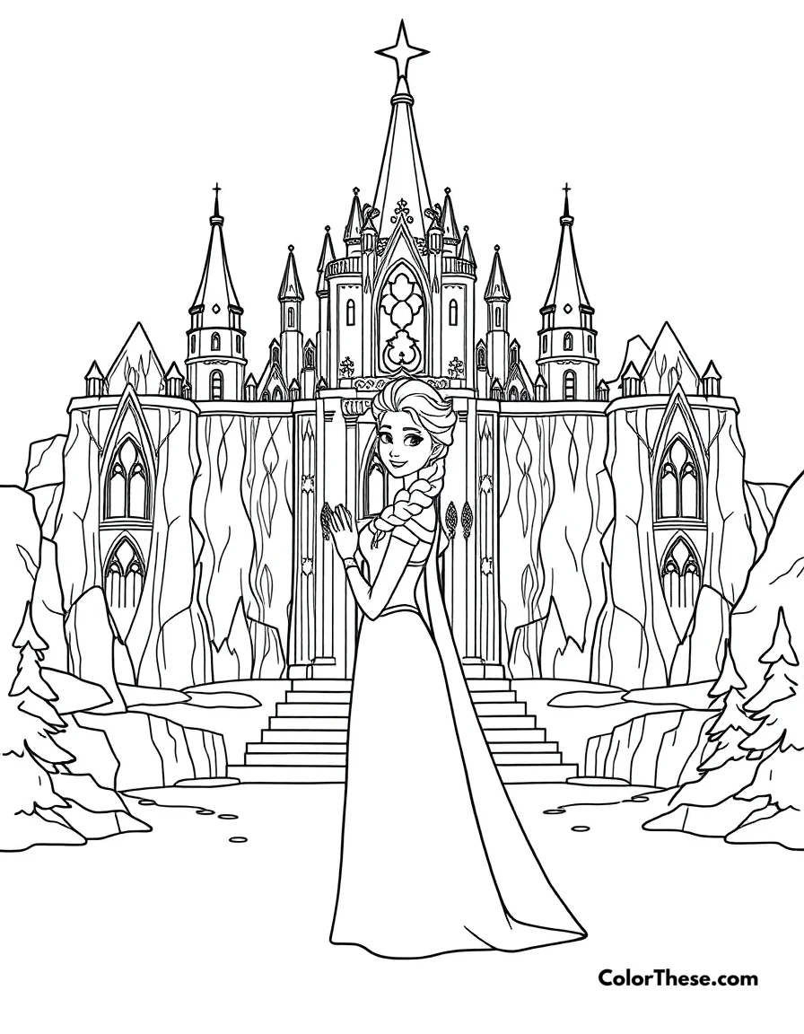Elsa's Ice Palace coloring page