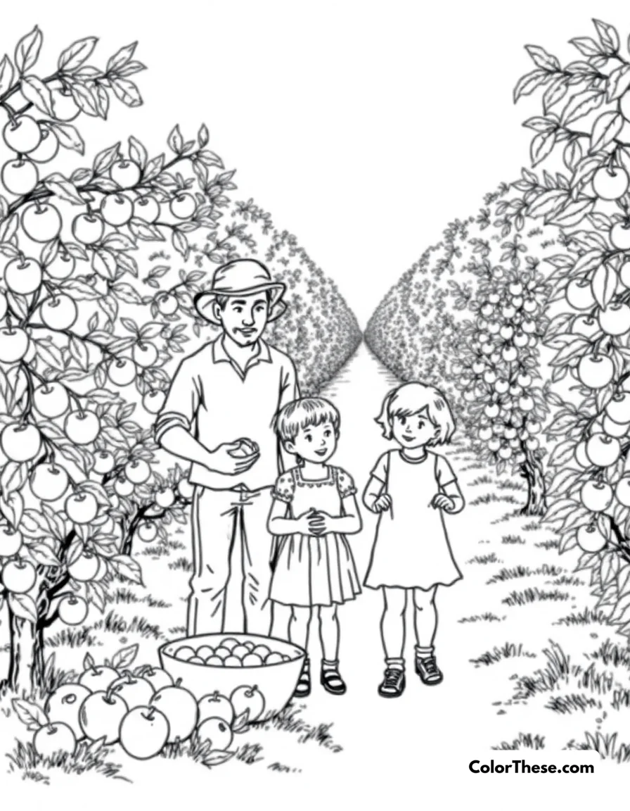 Apple Picking Day coloring page