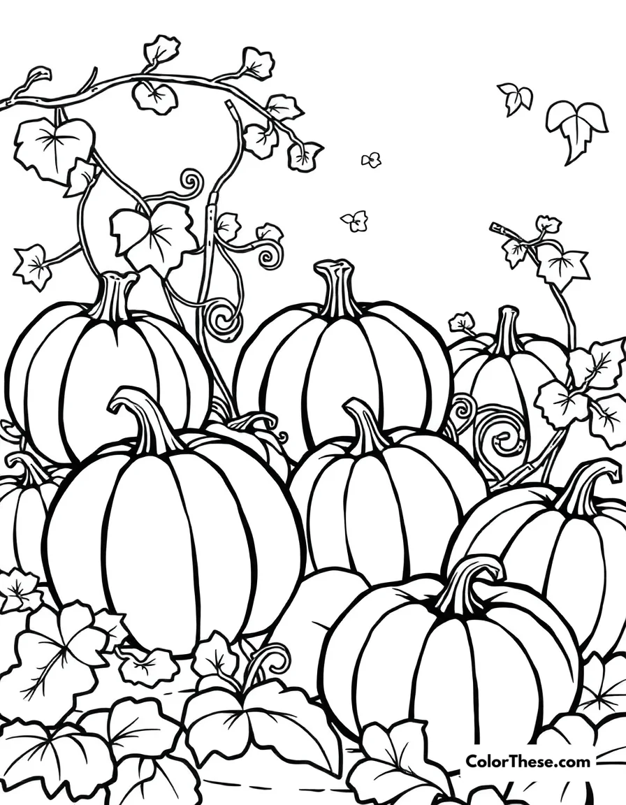 Pumpkin Patch Fun coloring page