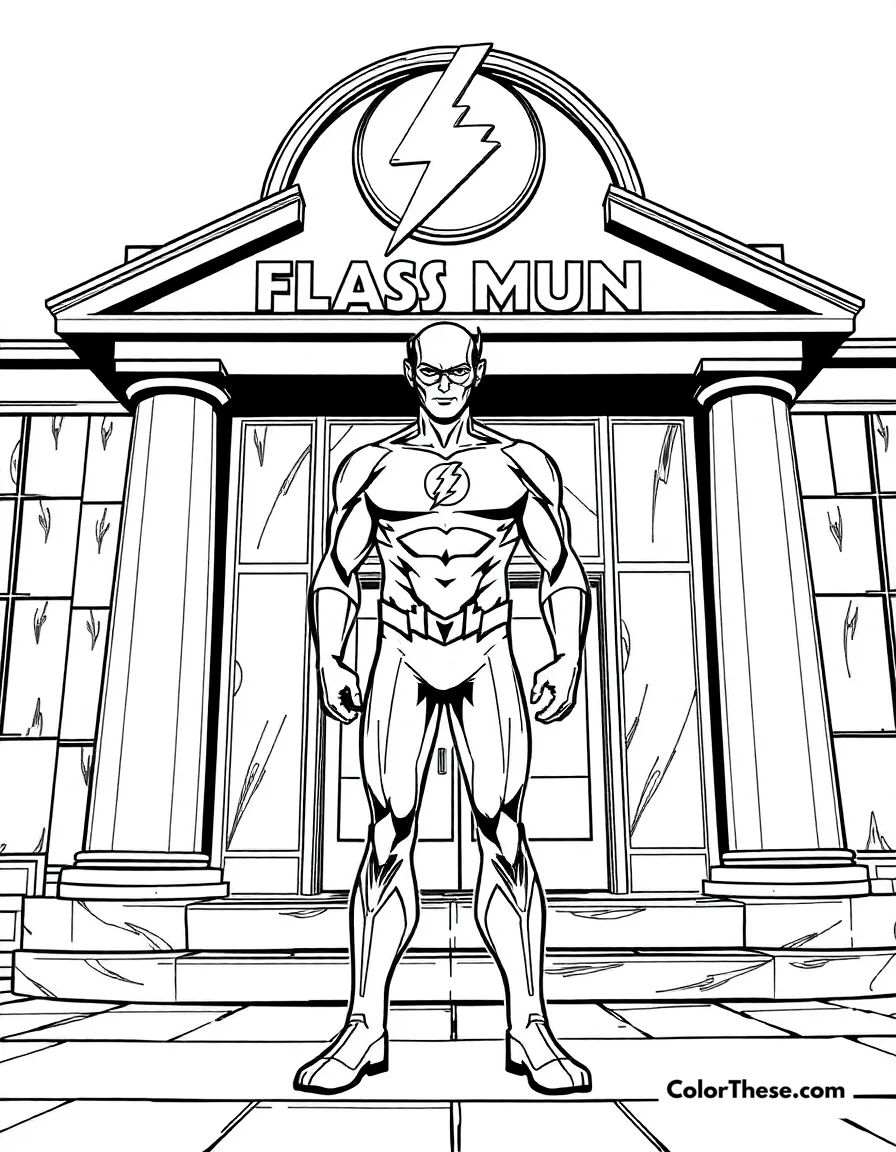 Flash (DC Comics) and the Flash Museum coloring page
