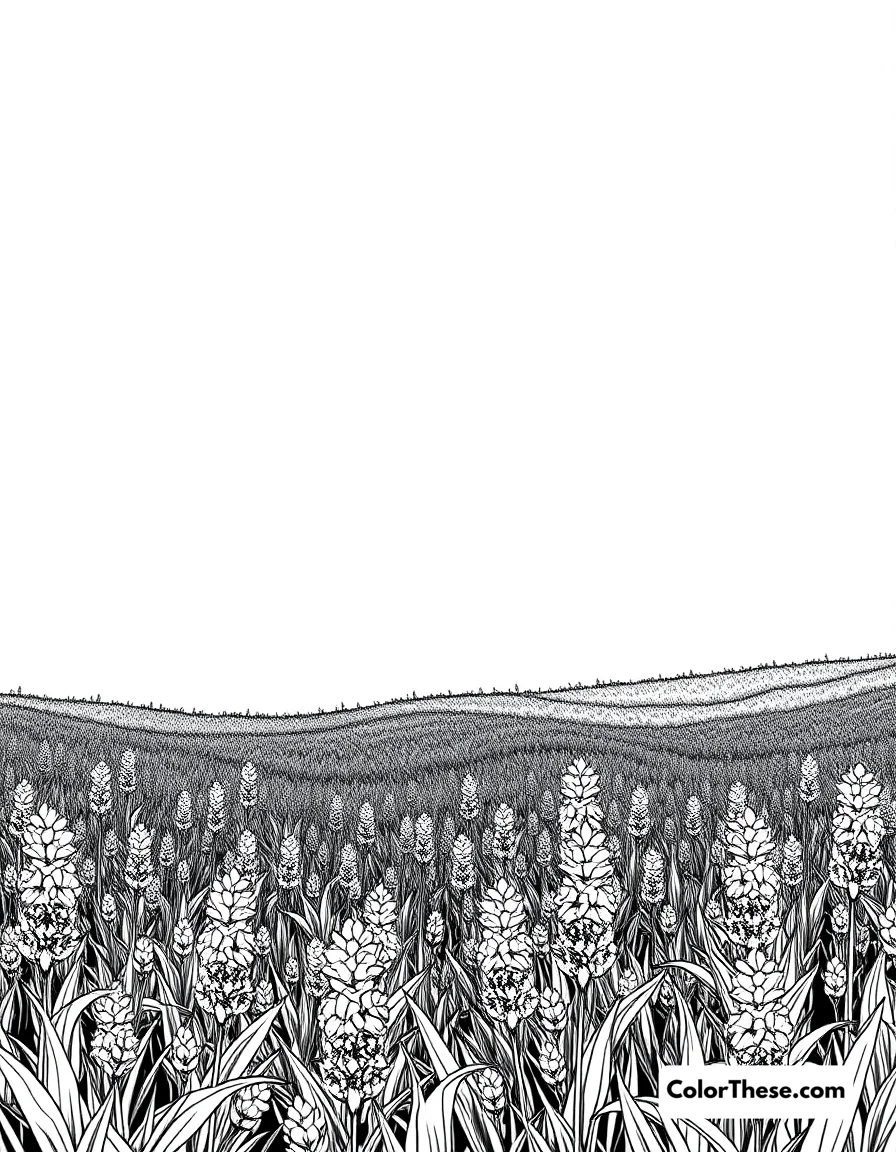 Lavender Field coloring page