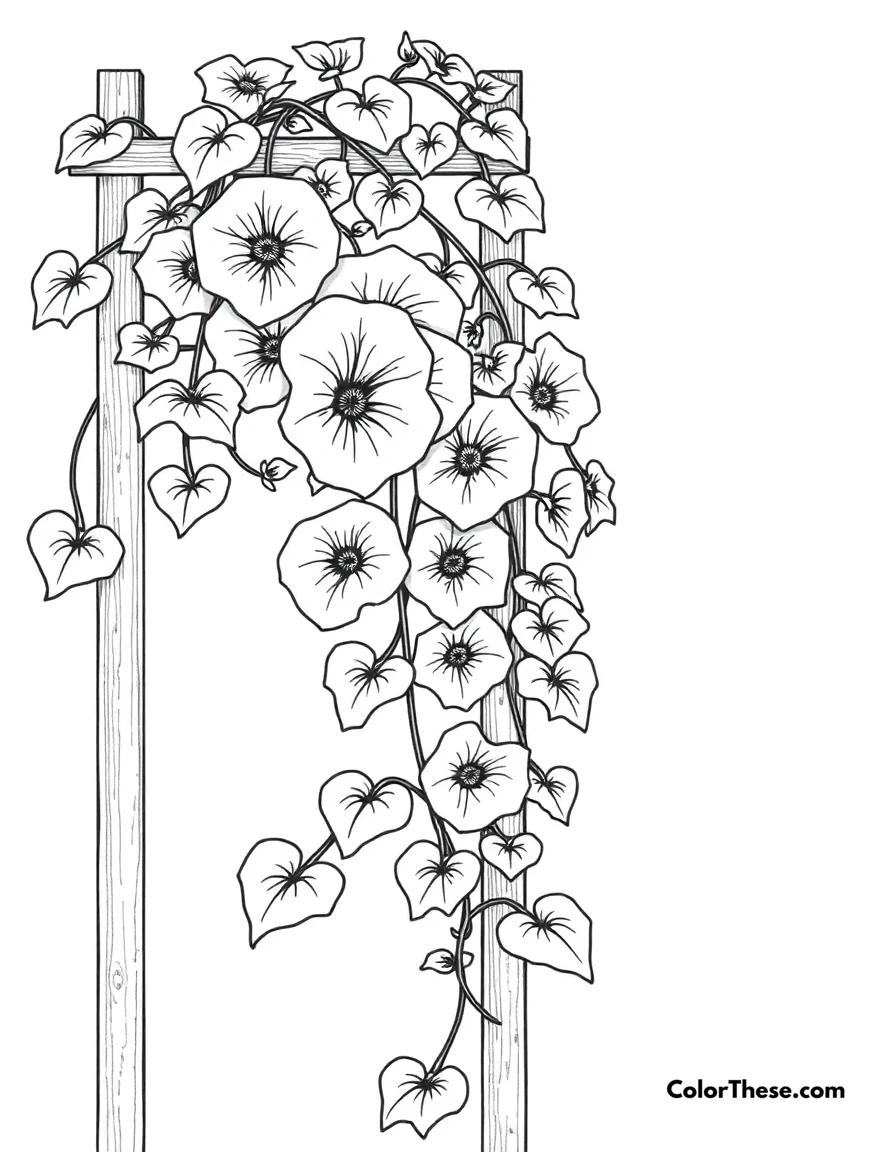 Morning Glory Vine coloring page