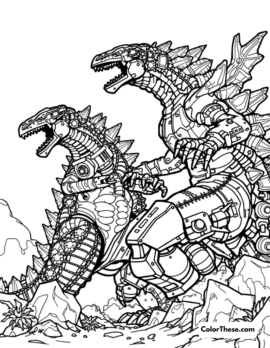 Godzilla vs. Mechagodzilla coloring page