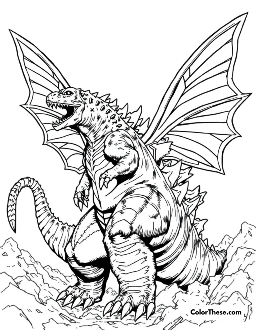 Godzilla vs. Mothra coloring page