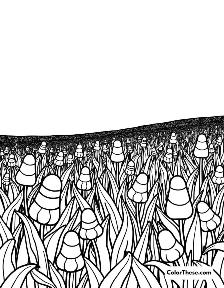 Halloween Candy Corn Field coloring page