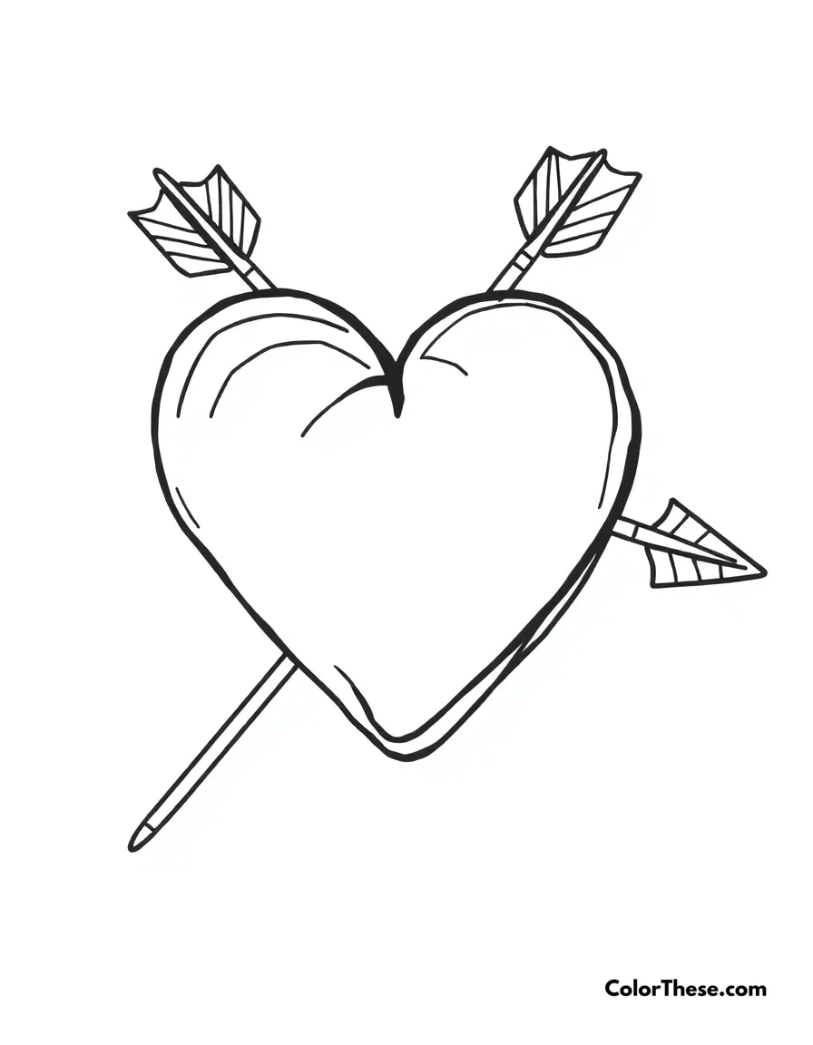 Heart with Arrow coloring page