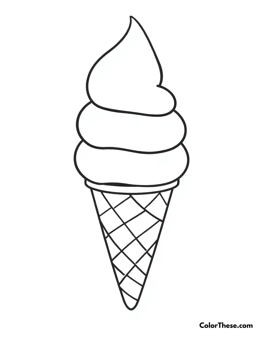 Classic Ice Cream Cone coloring page