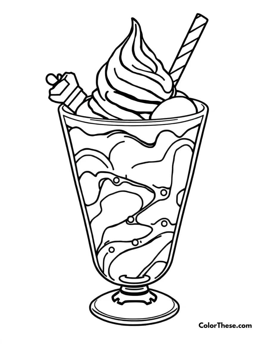 Ice Cream Float coloring page