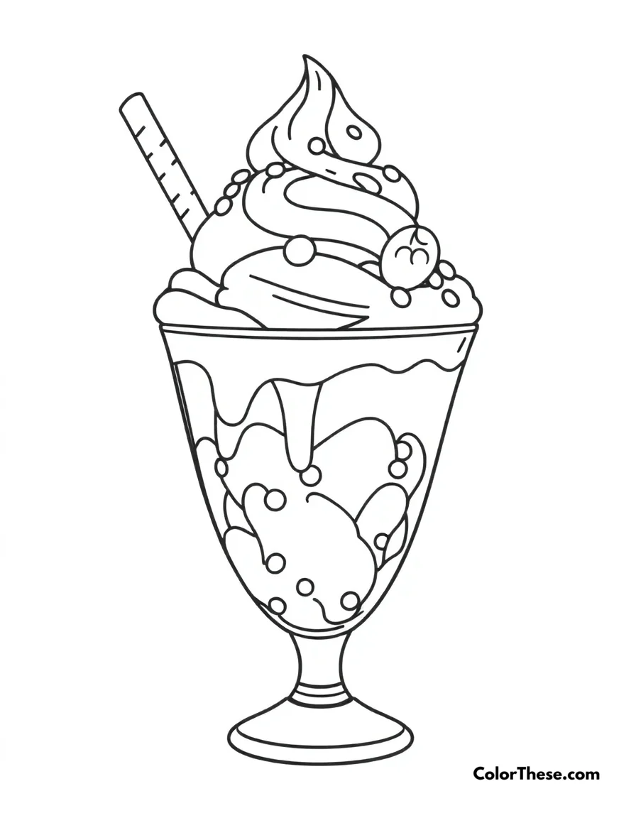 Ice Cream Sundae coloring page
