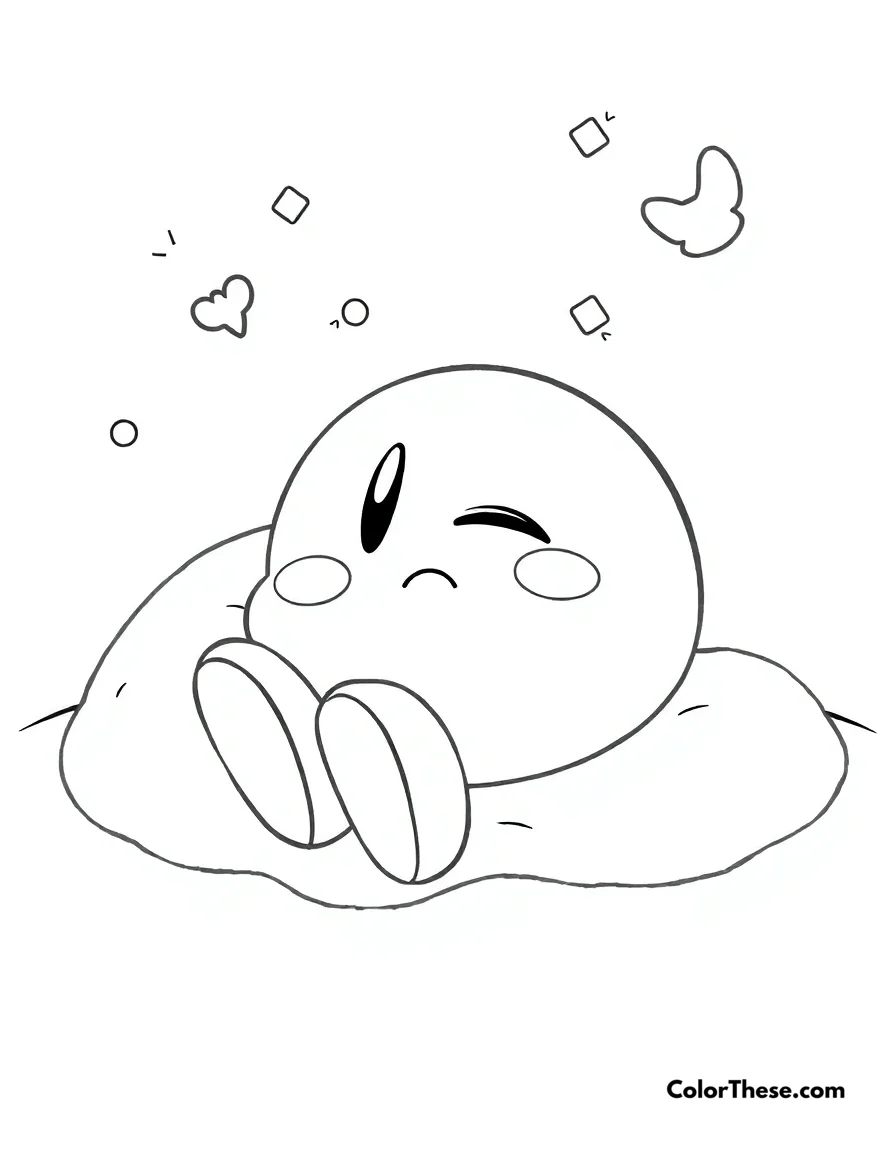 Kirby Sleeping coloring page