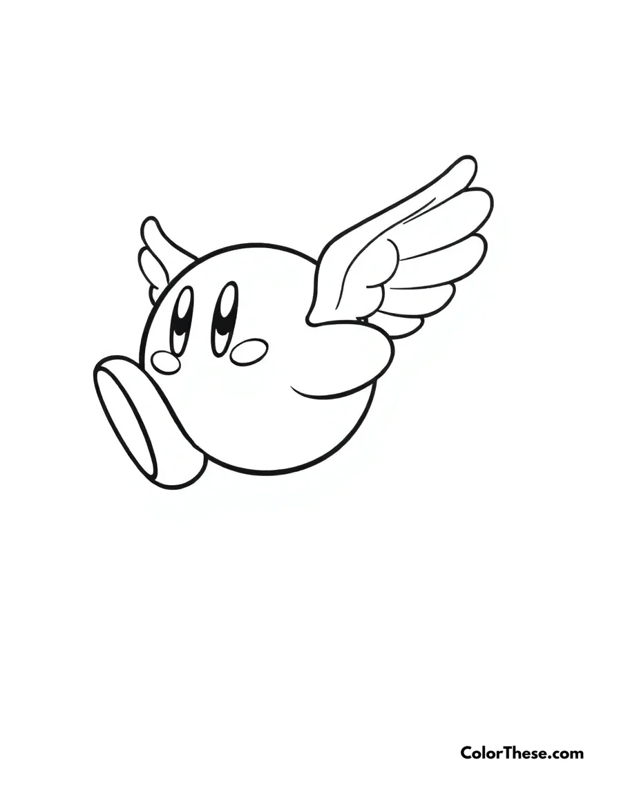 Kirby with Wing Ability coloring page