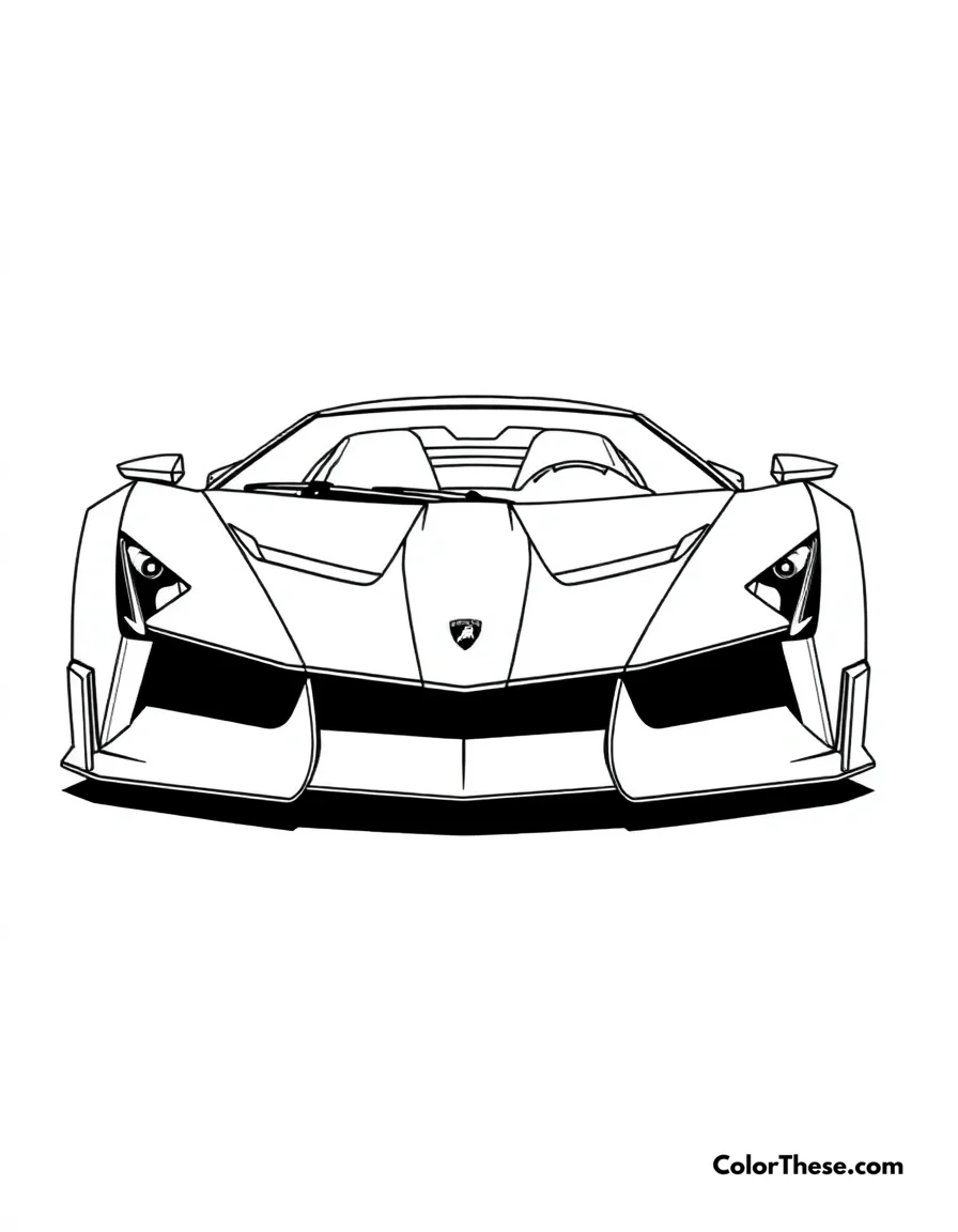 Free printable lamborghini egoista coloring page for kids and adults. Download a Lamborghini Egoista coloring page—free printable PDF for all ages! Color this legendary supercar’s futuristic design and make it uniquely yours.