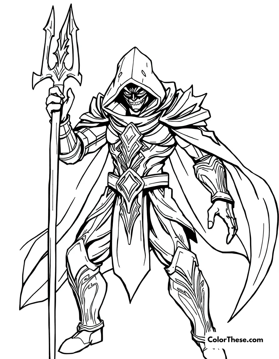 Zed in Shadow Form coloring page