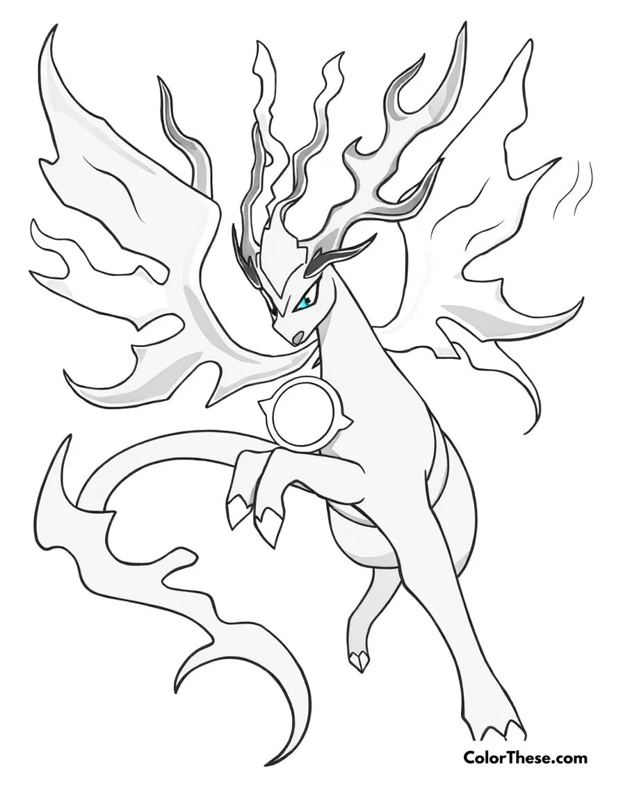 Arceus in a Divine Aura coloring page