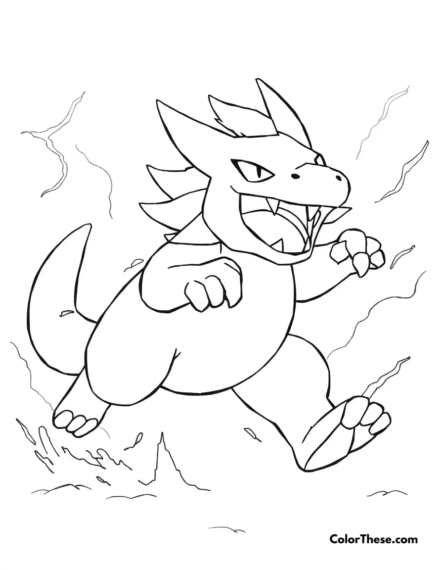 Raikou Running Through a Storm coloring page