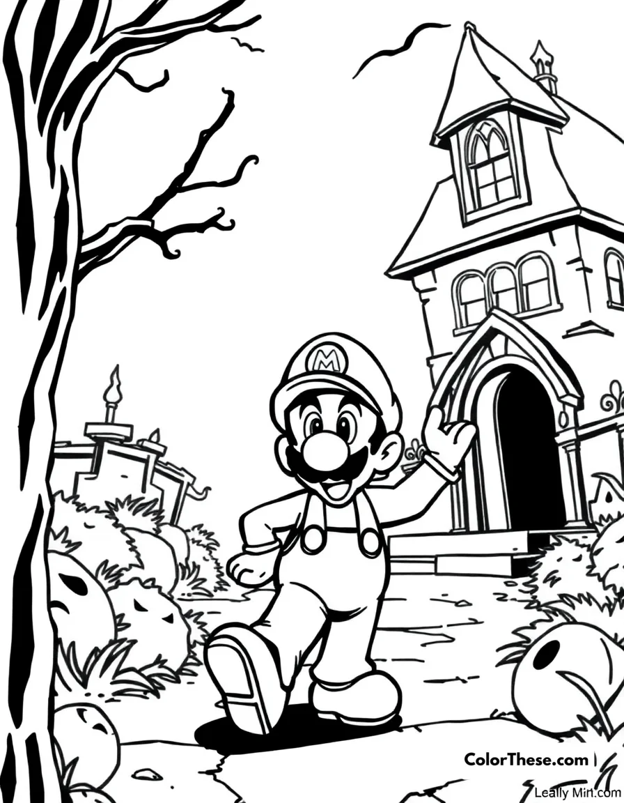 Luigi in Luigi’s Mansion coloring page