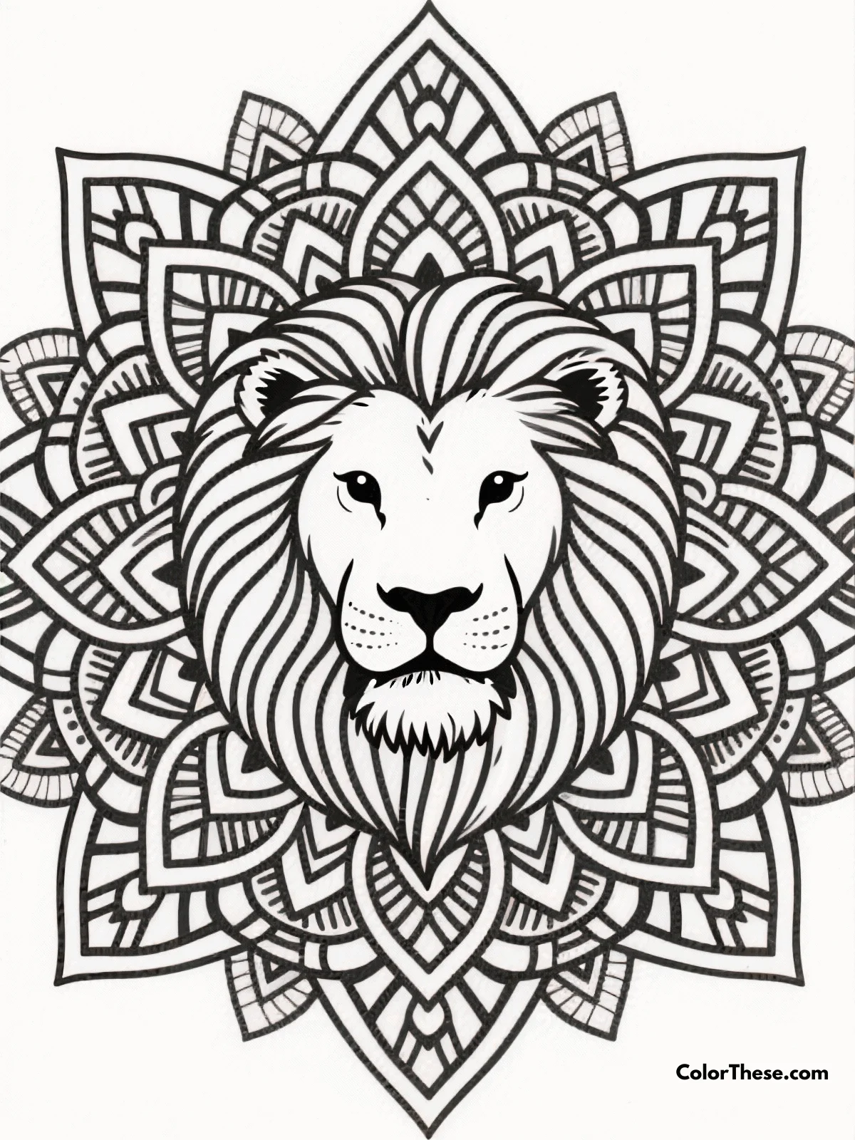 Free printable intricate lion mandala coloring page for kids and adults. Relax and create with our Intricate Lion Mandala coloring page. Download this free printable PDF for adults and enjoy detailed patterns and mindful artistry.