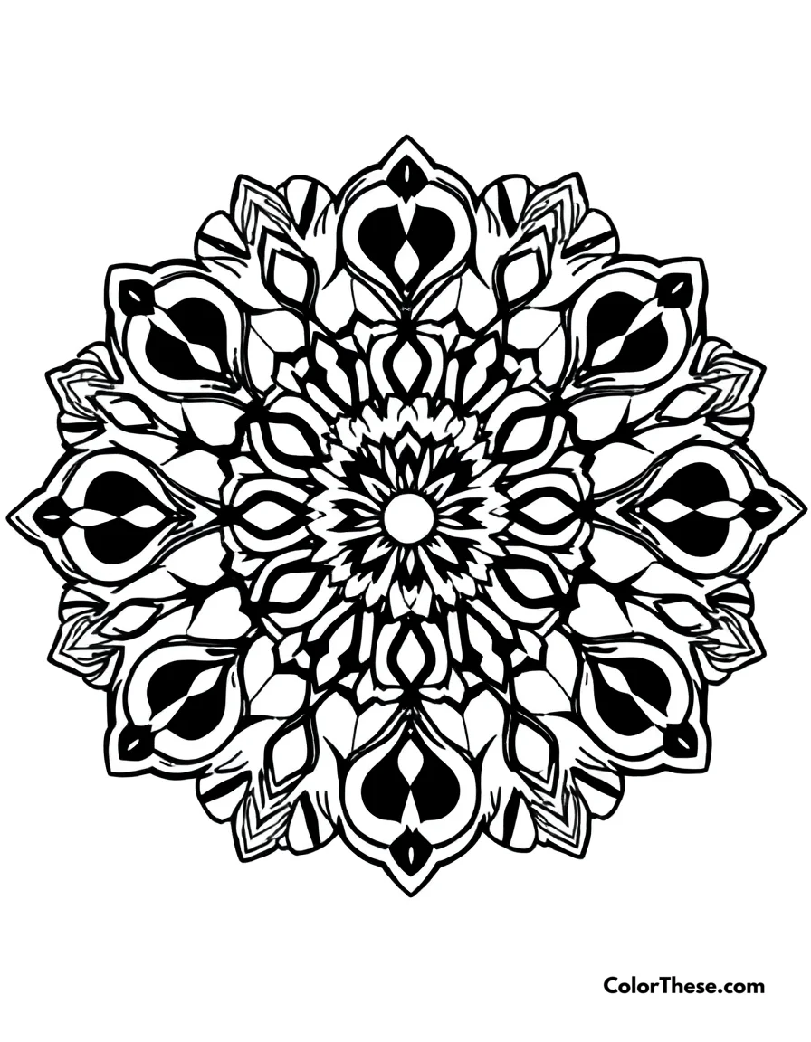 Bear Mandala with Paw Patterns coloring page