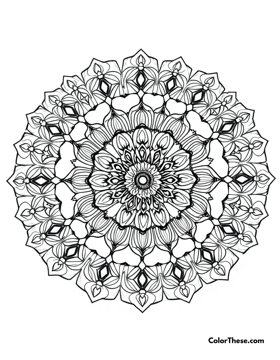Bee Mandala with Honeycomb Patterns coloring page