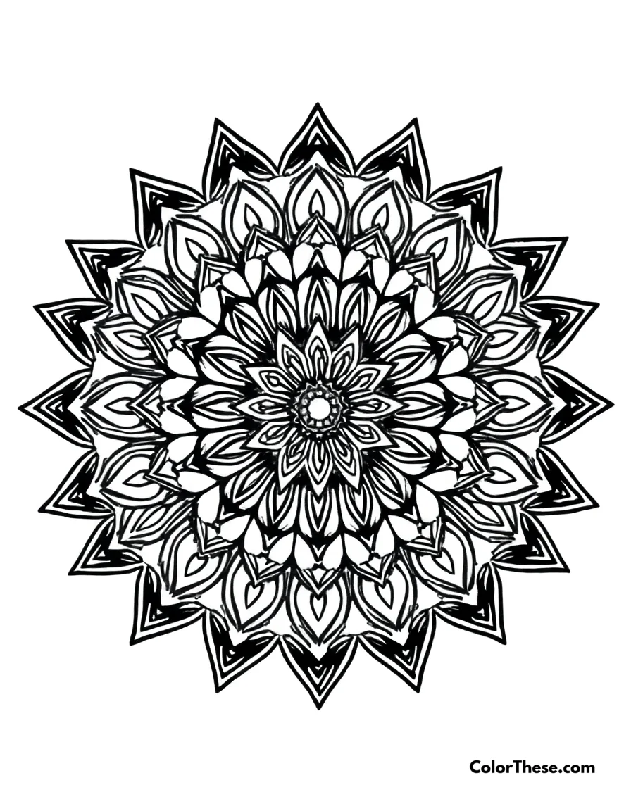 Diamond Mandala with Geometric Patterns coloring page
