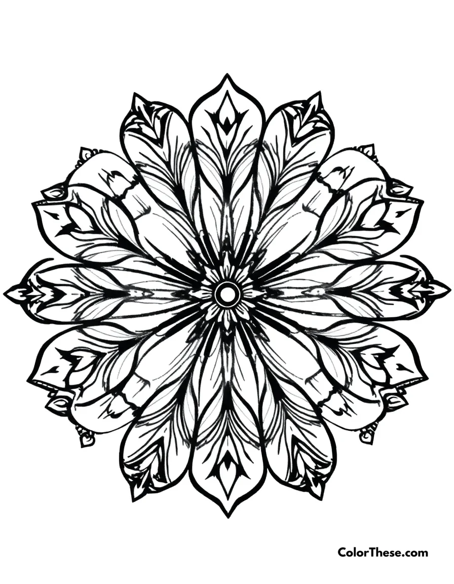 Dragonfly Mandala with Wing Patterns coloring page