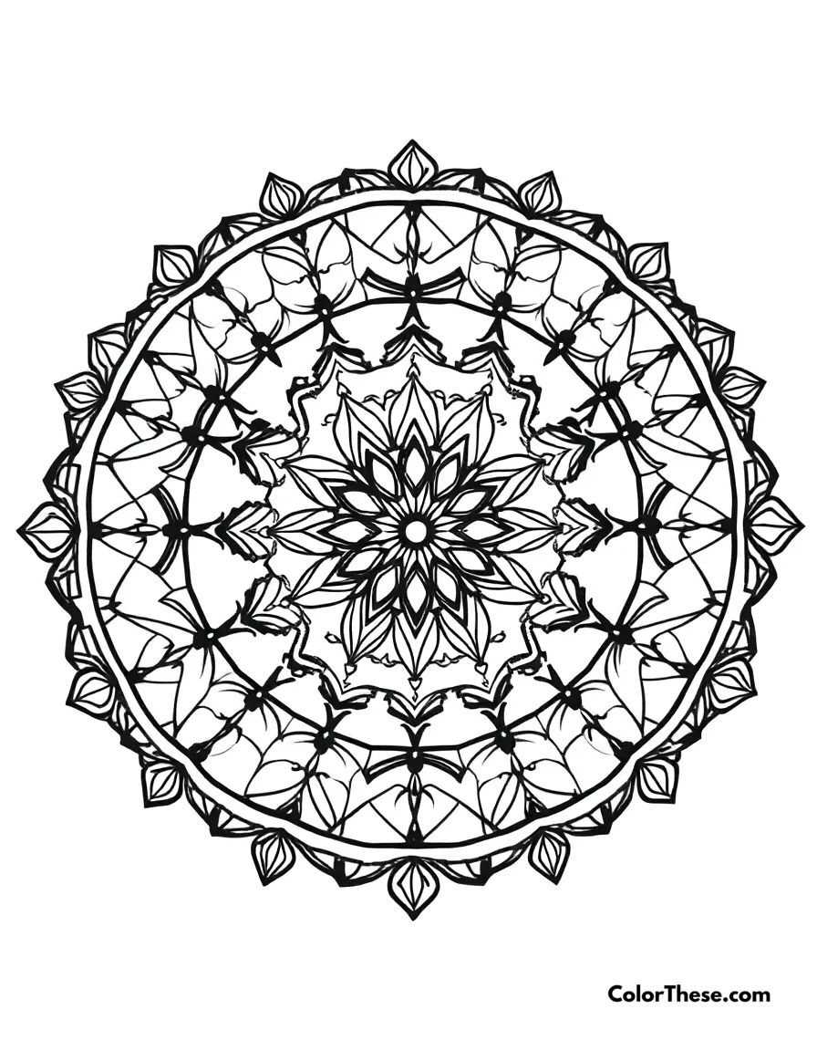 Free printable dreamcatcher mandala with web patterns coloring page for kids and adults. Relax and create with our Dreamcatcher Mandala with Web Patterns coloring page—download this free printable PDF for adults and enjoy intricate, mindful artistry.