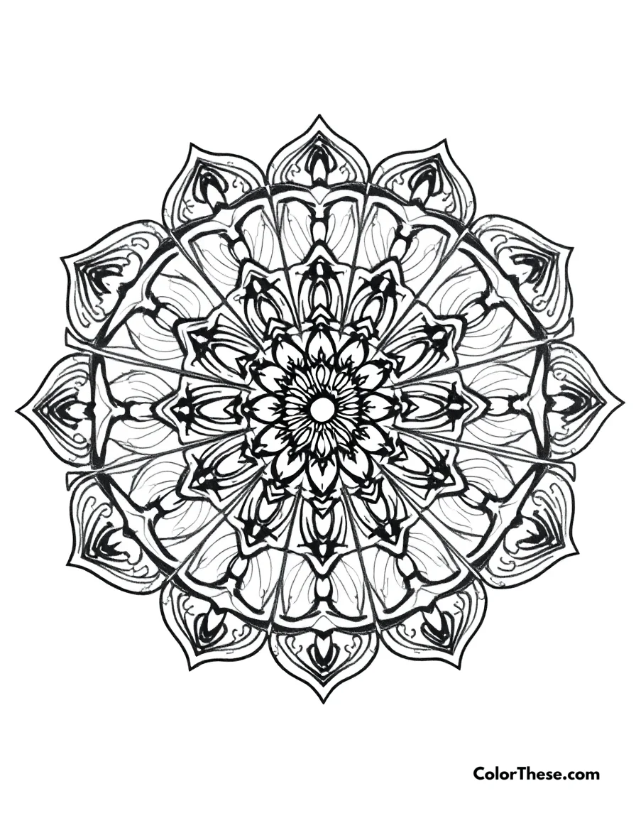 Elephant Mandala with Trunk Patterns coloring page
