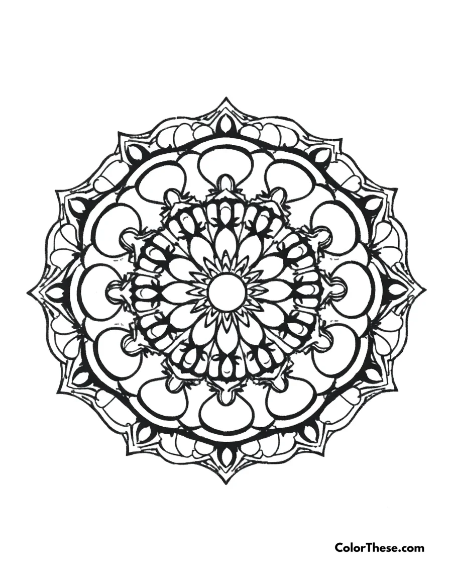 Moon Mandala with Crescent Patterns coloring page