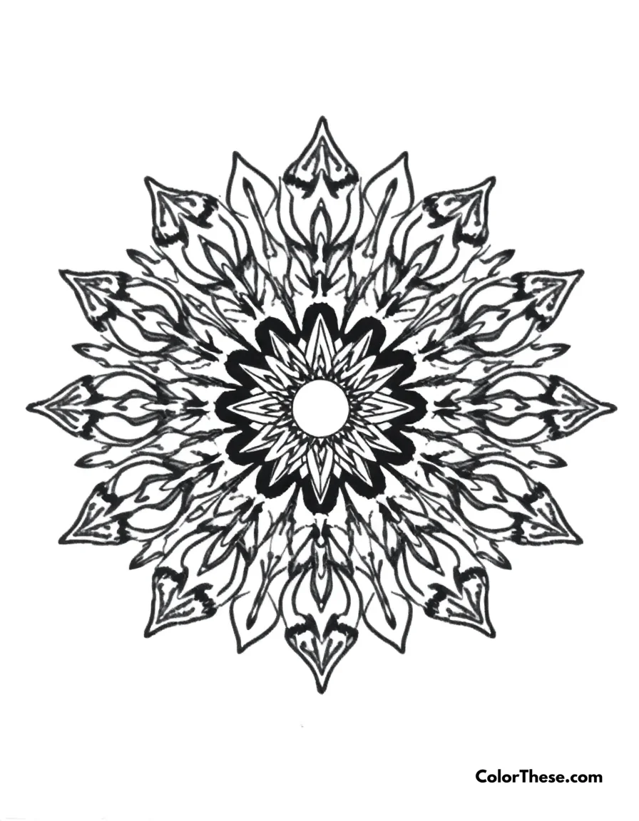 Phoenix Mandala with Fire Patterns coloring page