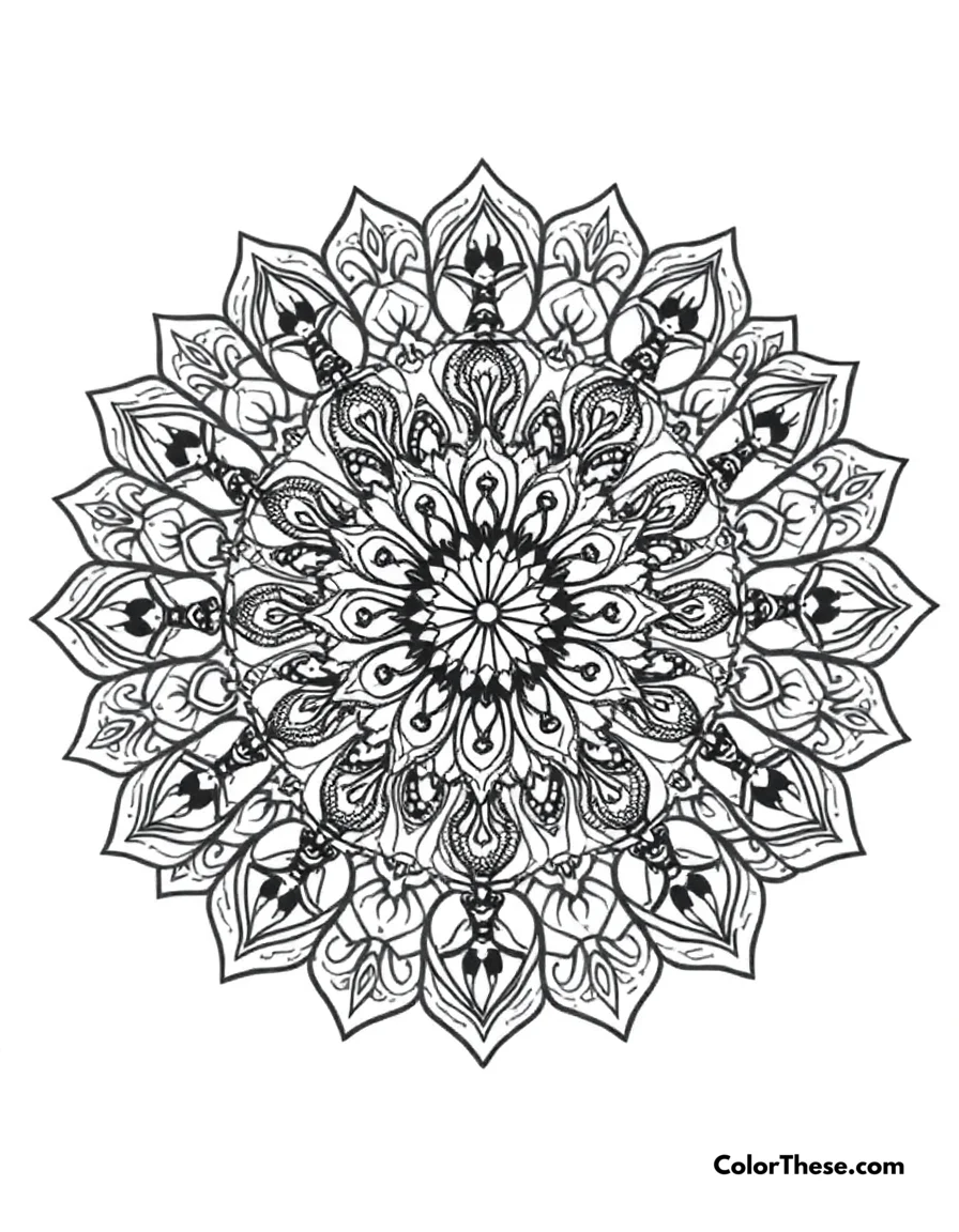 Snake Mandala with Coiled Patterns coloring page
