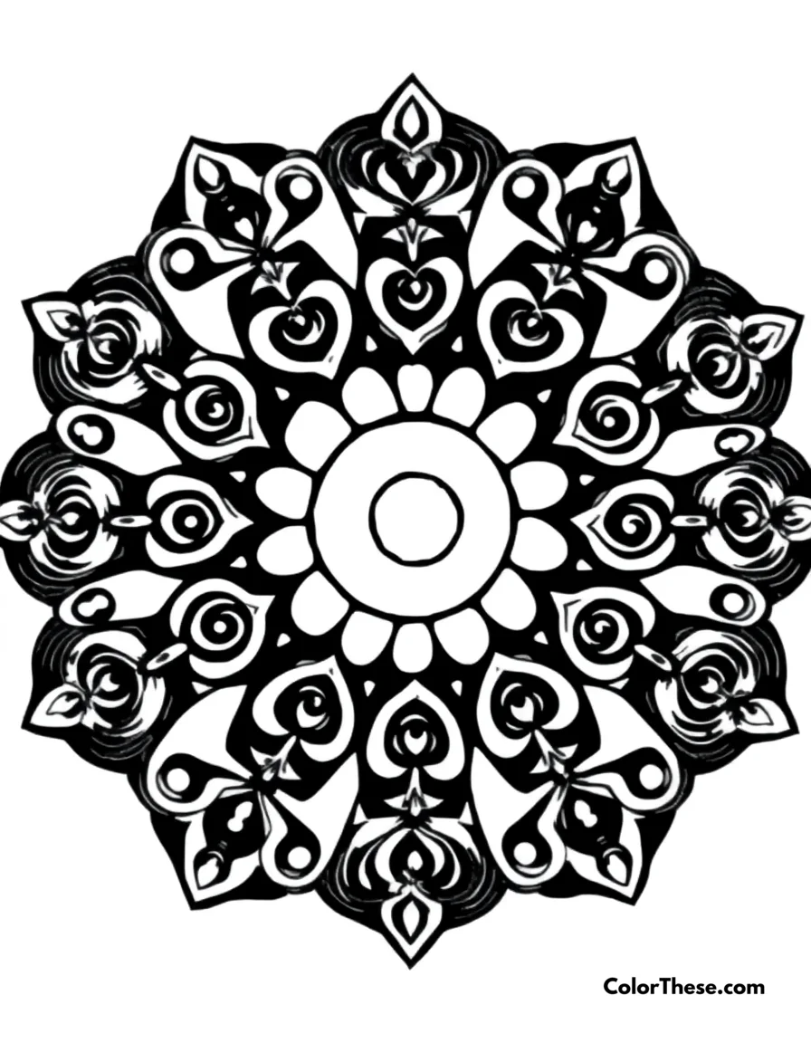 Spiral Mandala with Swirling Patterns coloring page
