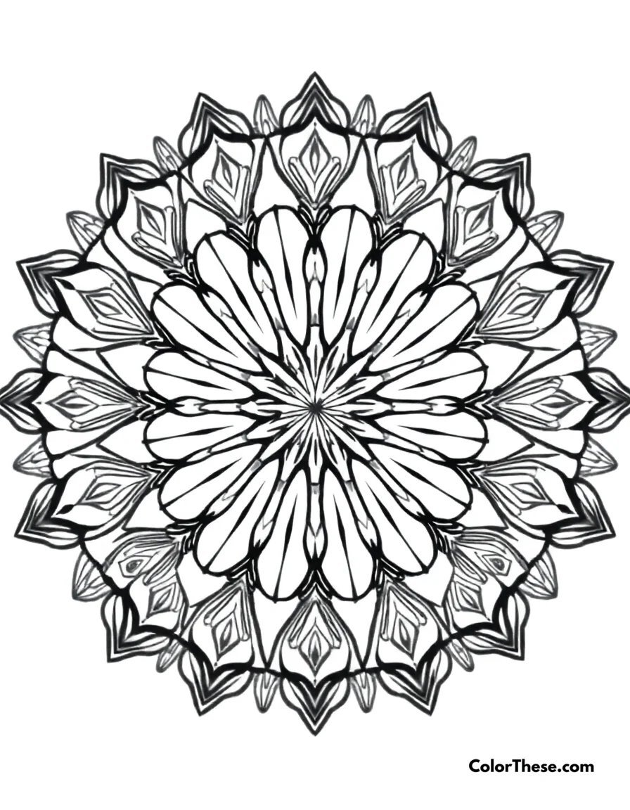 Free printable swan mandala with wing patterns coloring page for kids and adults. Download the Swan Mandala with Wing Patterns coloring page – a free printable PDF featuring intricate details for a relaxing and artistic coloring experience.