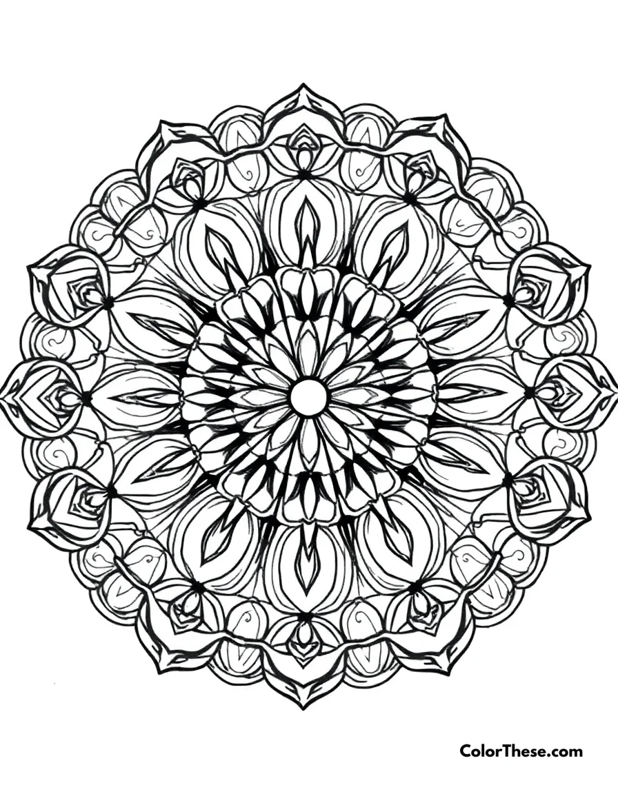 Turtle Mandala with Shell Patterns coloring page