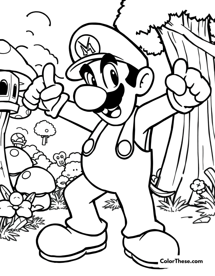 Free printable waluigi striking a pose coloring page for kids and adults. Download the Waluigi Striking a Pose coloring page—free printable PDF for kids and adults! Bring Nintendo’s wackiest rival to life with your favorite colors.