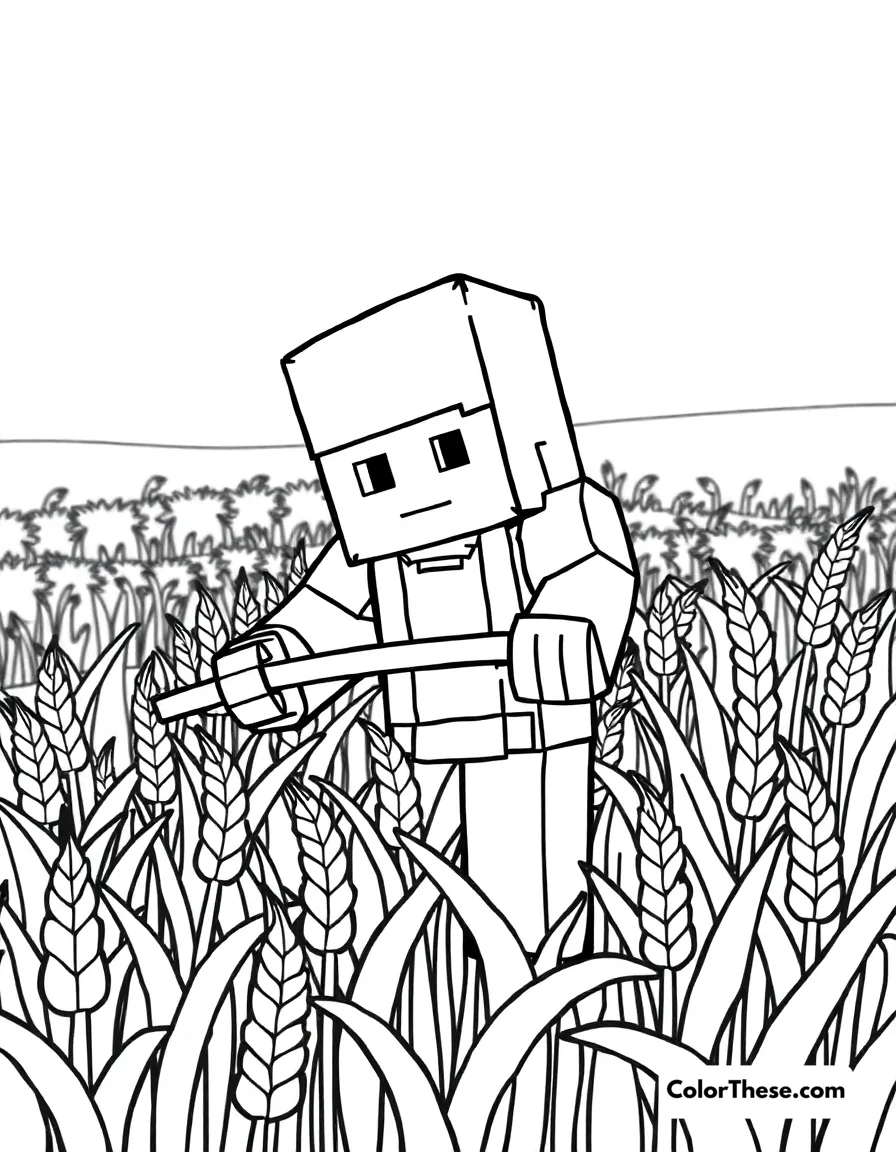 Free printable farming wheat coloring page for kids and adults. Bring the countryside to life with our Farming Wheat coloring page! Download, print, and color this free printable PDF—perfect for all ages and skill levels.