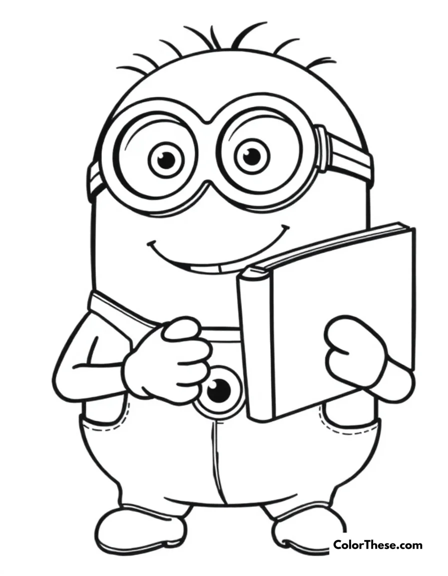 Free printable minion reading a book coloring page for kids and adults. Enjoy our free Minion Reading a Book coloring page! Download and print this fun, easy PDF for kids who love Minions and want a creative coloring adventure.