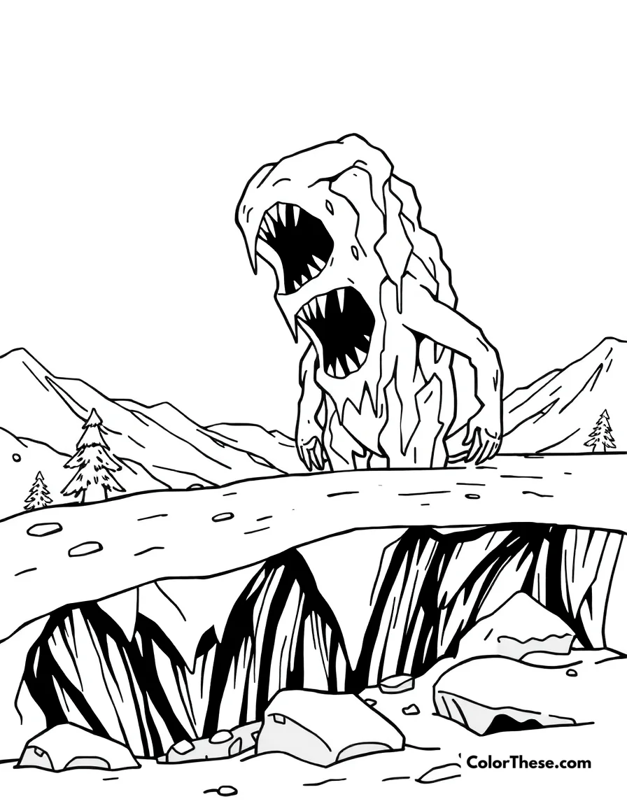 Free printable ice monster coloring page for kids and adults. Download a free Ice Monster coloring page—perfect for all ages! Create your own frosty beast with printable PDF art, cool textures, and endless imagination.