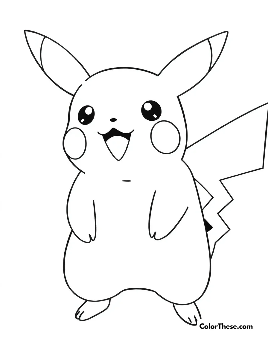 Pikachu Smiling coloring page