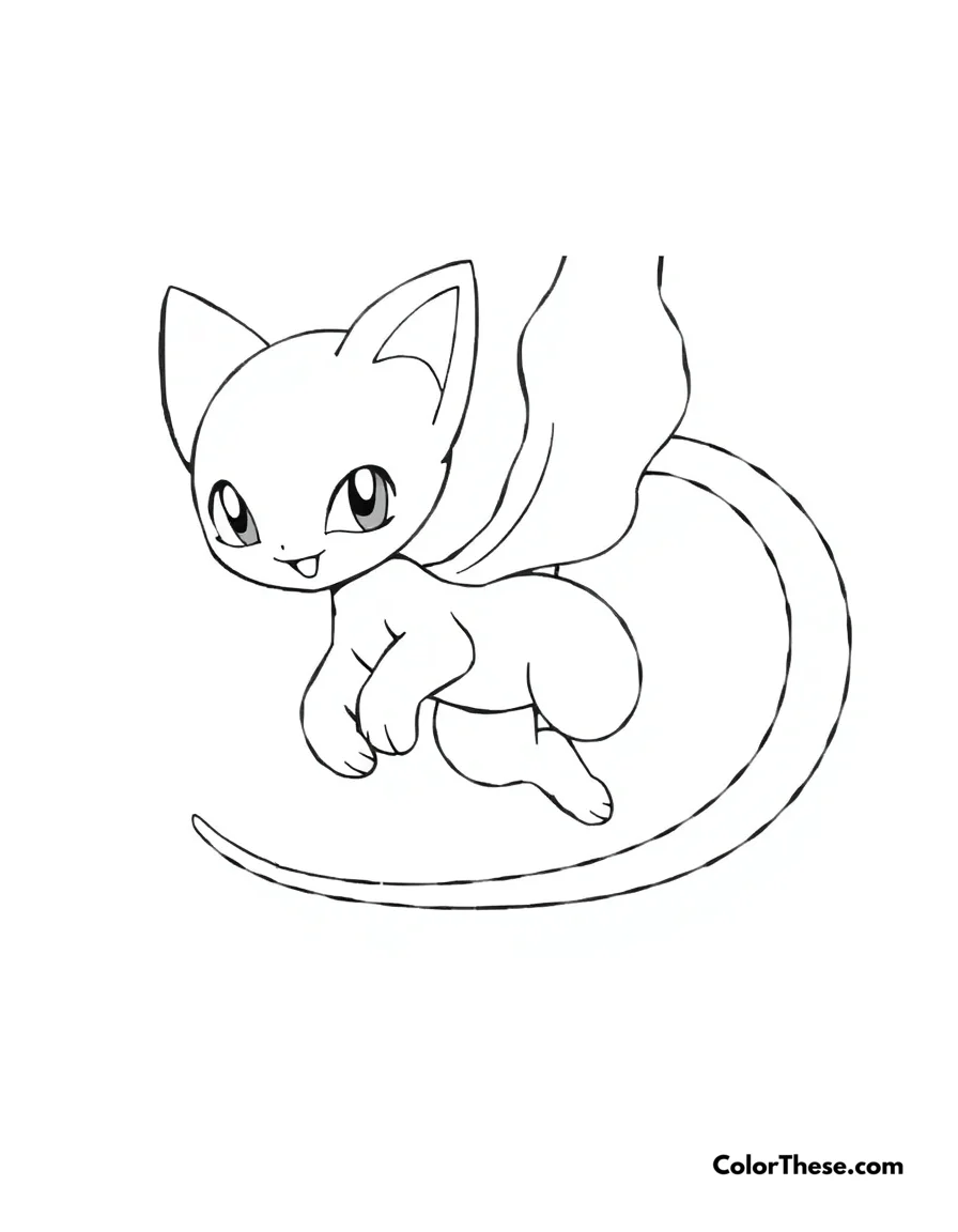 Mew Floating coloring page