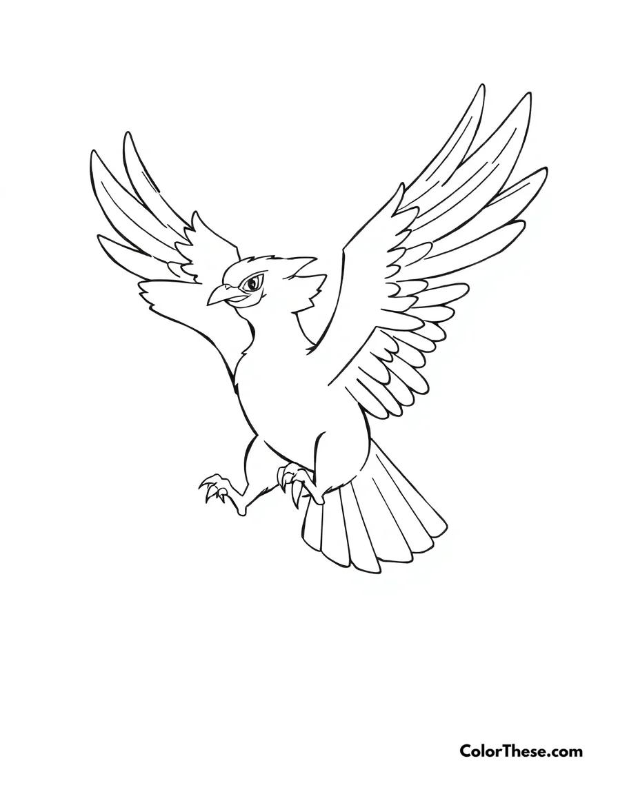 Pidgeot Flying coloring page