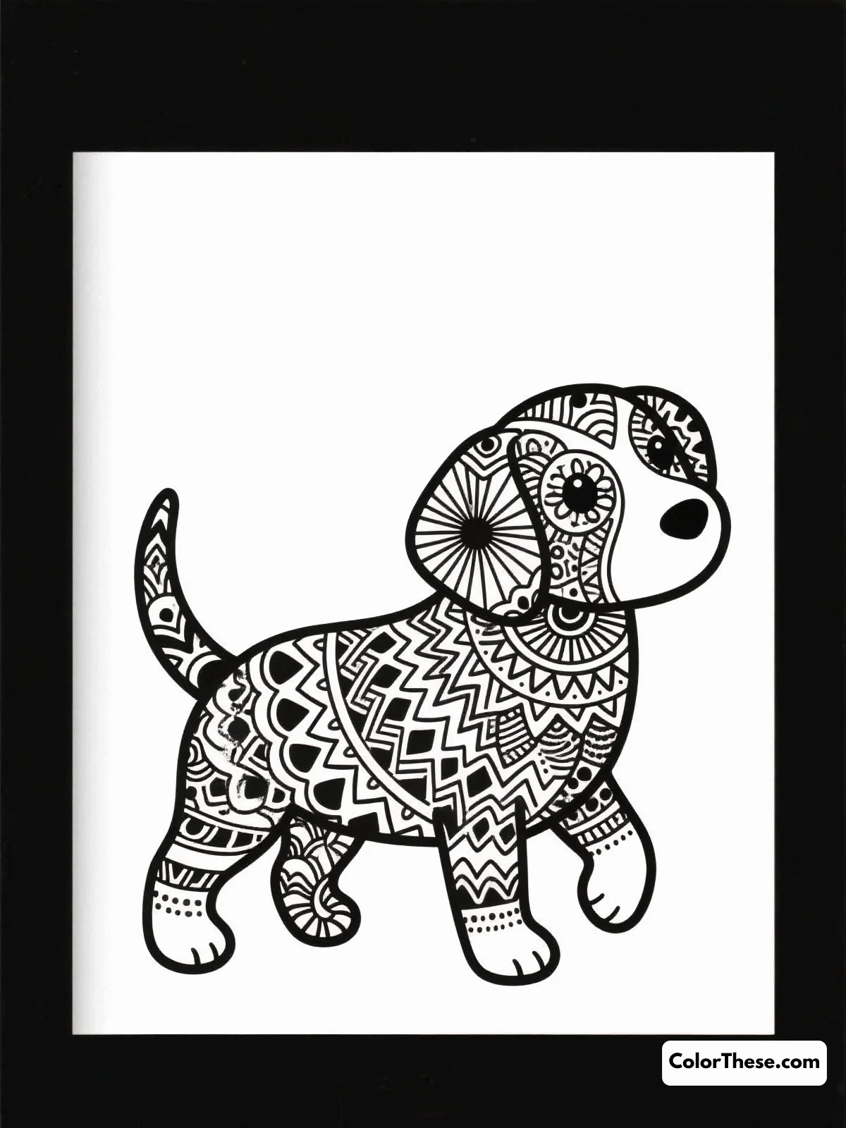 Abstract Puppy Art coloring page