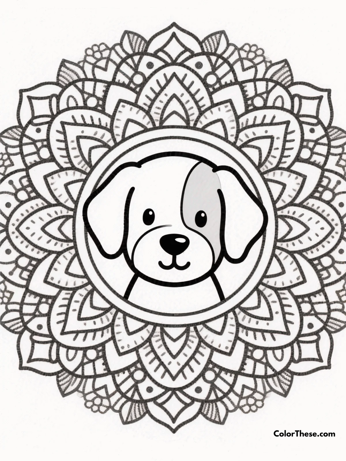 Free printable puppy mandala coloring page. Relax and create with our Puppy Mandala coloring page! Download the free printable PDF featuring adorable puppies and intricate mandala designs for all ages.