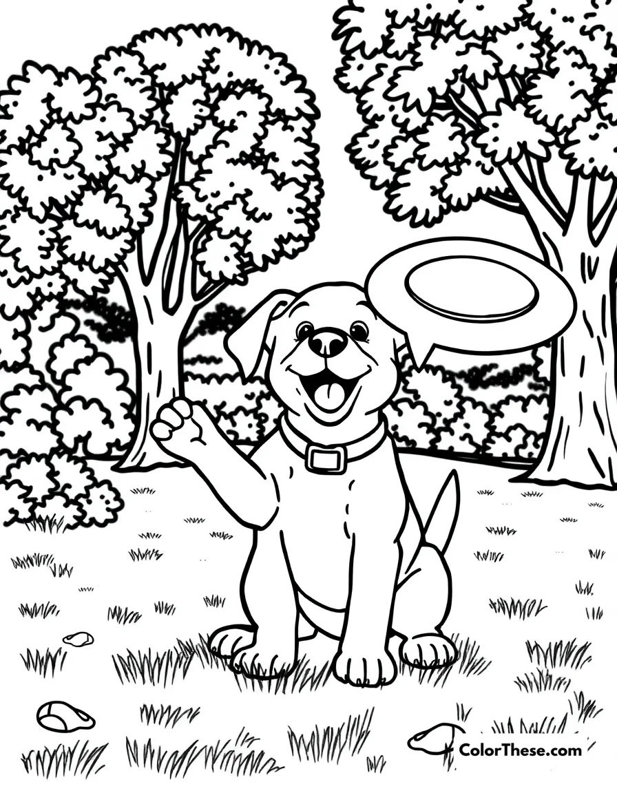 Free printable puppy with a frisbee coloring page for kids and adults. Download and print a free Puppy with a Frisbee coloring page for kids! Enjoy coloring a playful puppy with its favorite toy—perfect for creative fun at home.