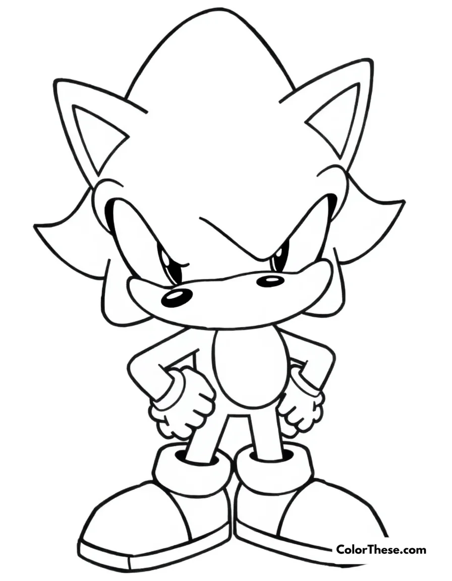 Shadow the Hedgehog coloring page