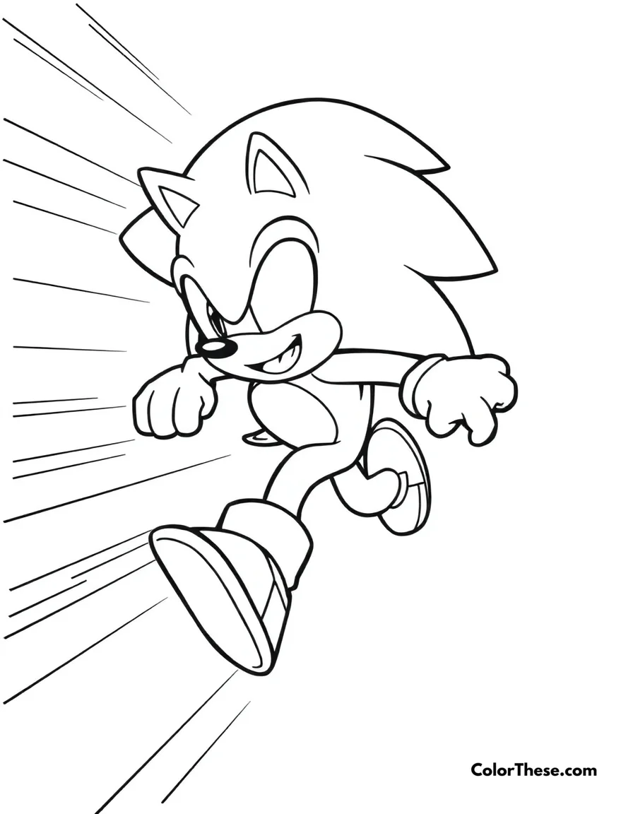 Sonic Running coloring page
