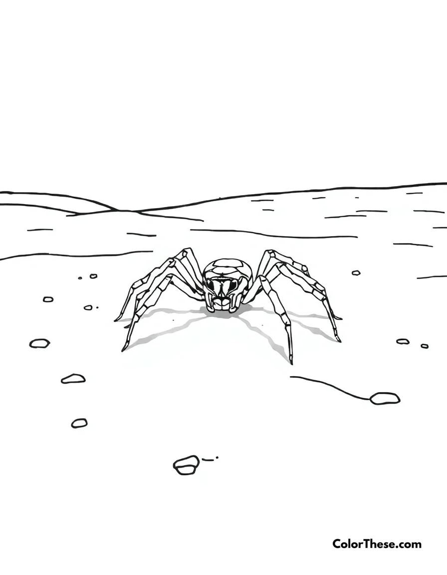 Spider in a Desert coloring page