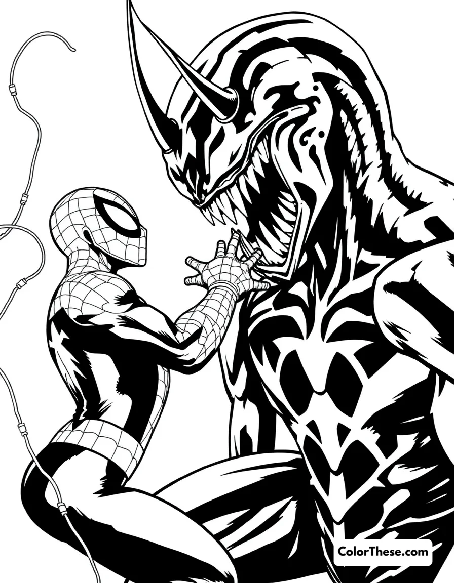 Spiderman and Hammerhead coloring page