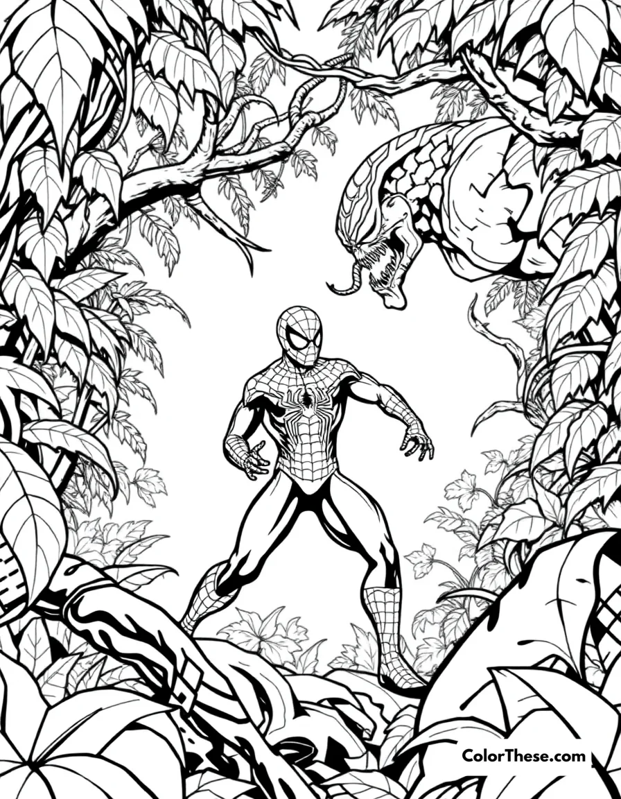 Spiderman and Kraven the Hunter coloring page